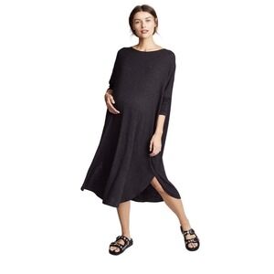 HATCH Charcoal Gray Jersey Drape Maternity Dress‎ Oversized Midi Dolman O/S